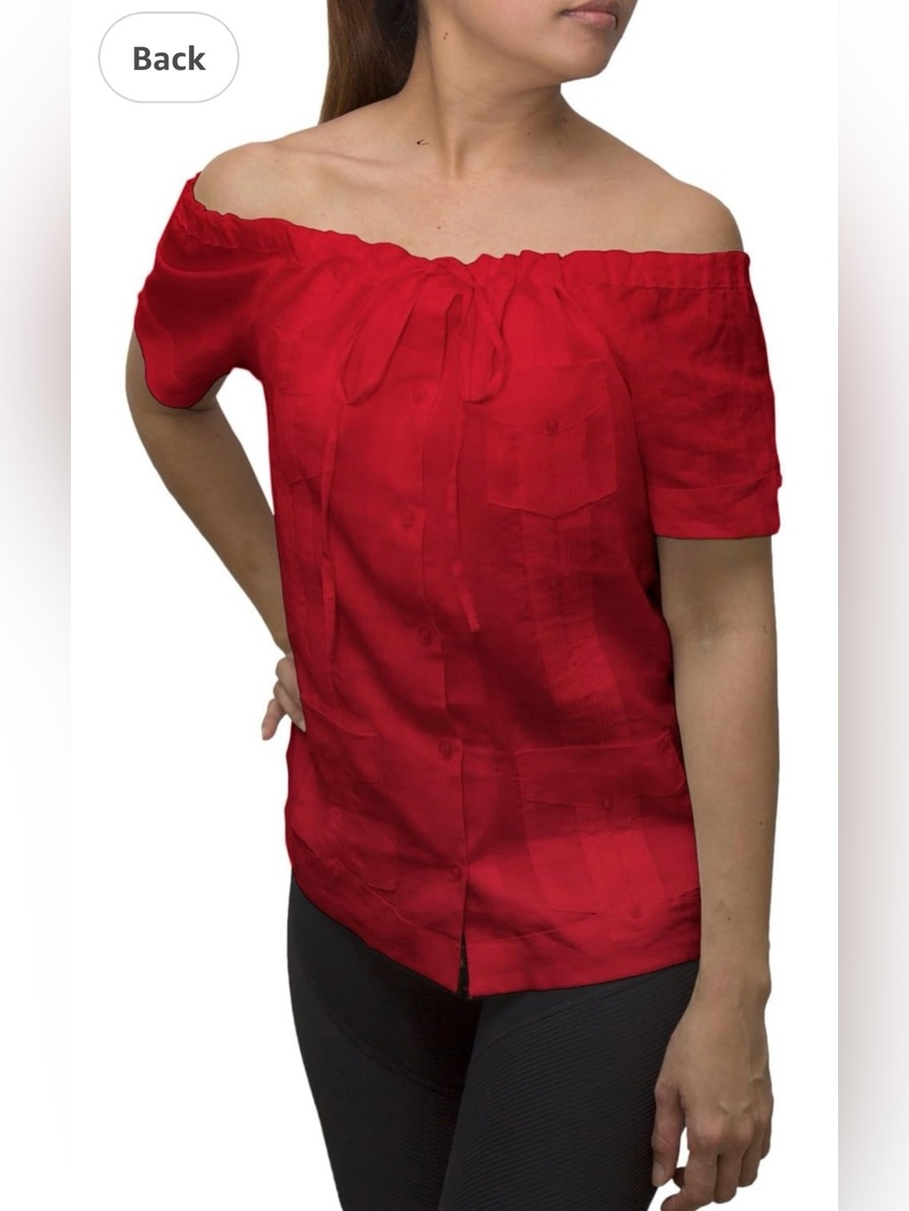 Mojito On/Off-Shoulder Blouse in Vibrant Red Size 2X PTP 23” NWT